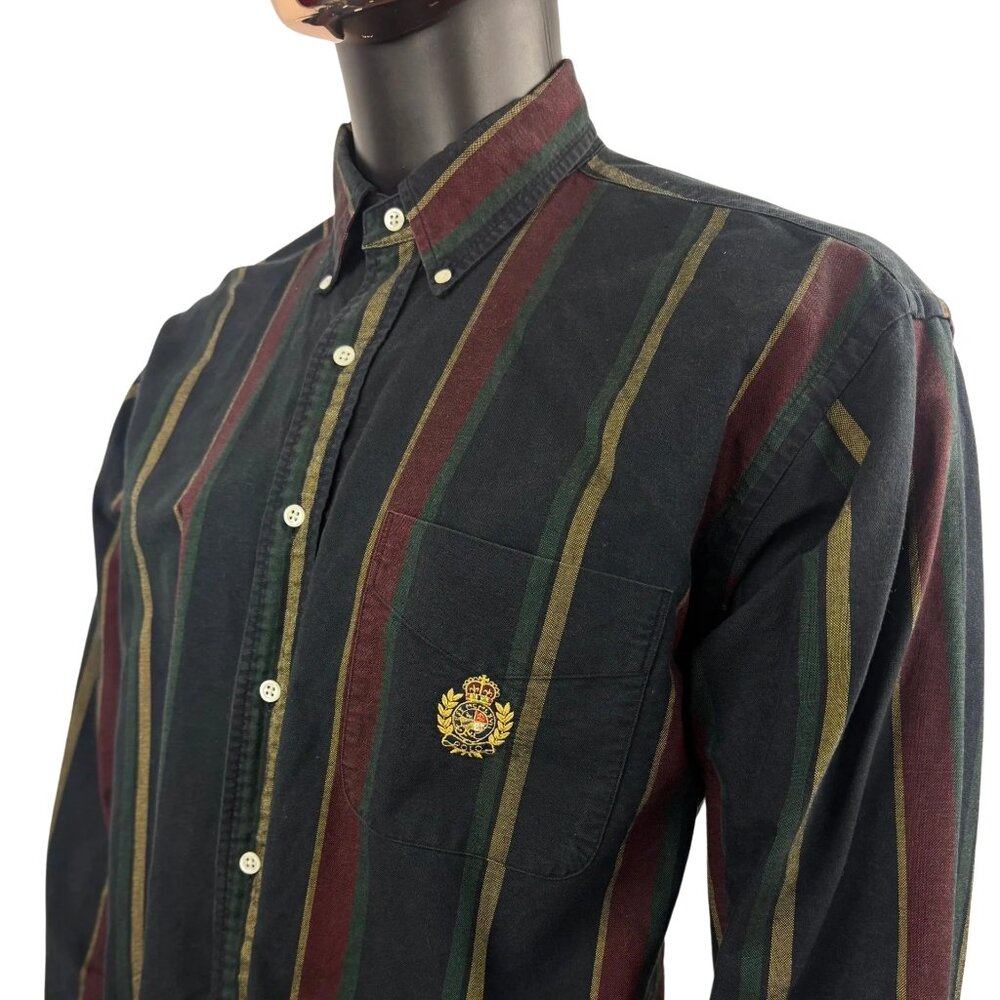 VTG 90s Polo Ralph Lauren Blue-Tag Long Sleeve Button-Down Shirt w/ Embroidered